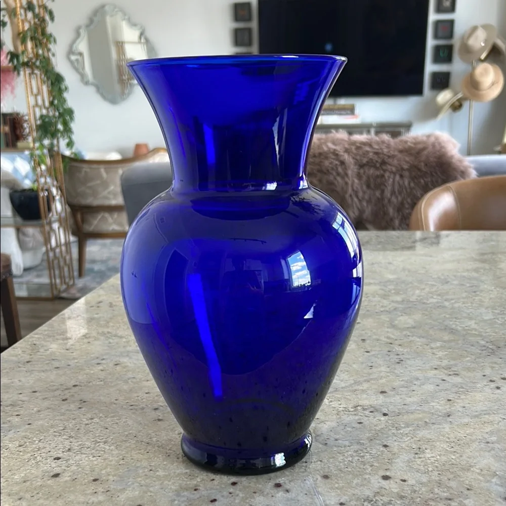 Elegant Blue Glass Vase
